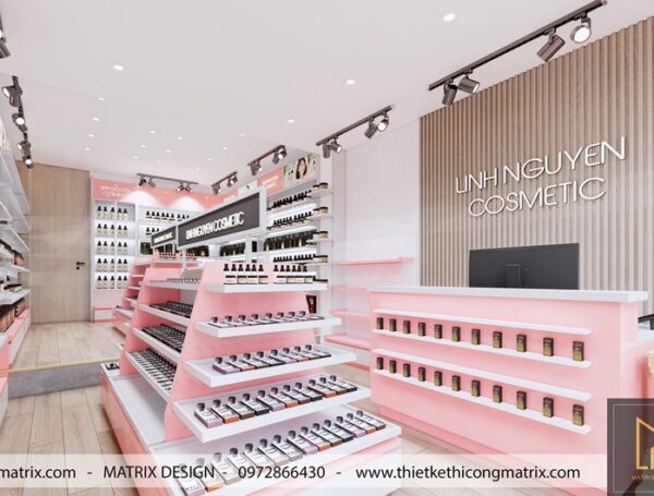 Thiết kế thi công shop mỹ phẩm Linh Cometics
